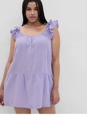 GAP NWT Crinkle Gauze Mini Dress - Lavender - Size Large