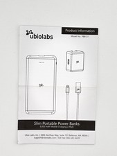 Ubiolabs Slim Portable Power Bank PBB121 Instruction Manual Only Charger Guide