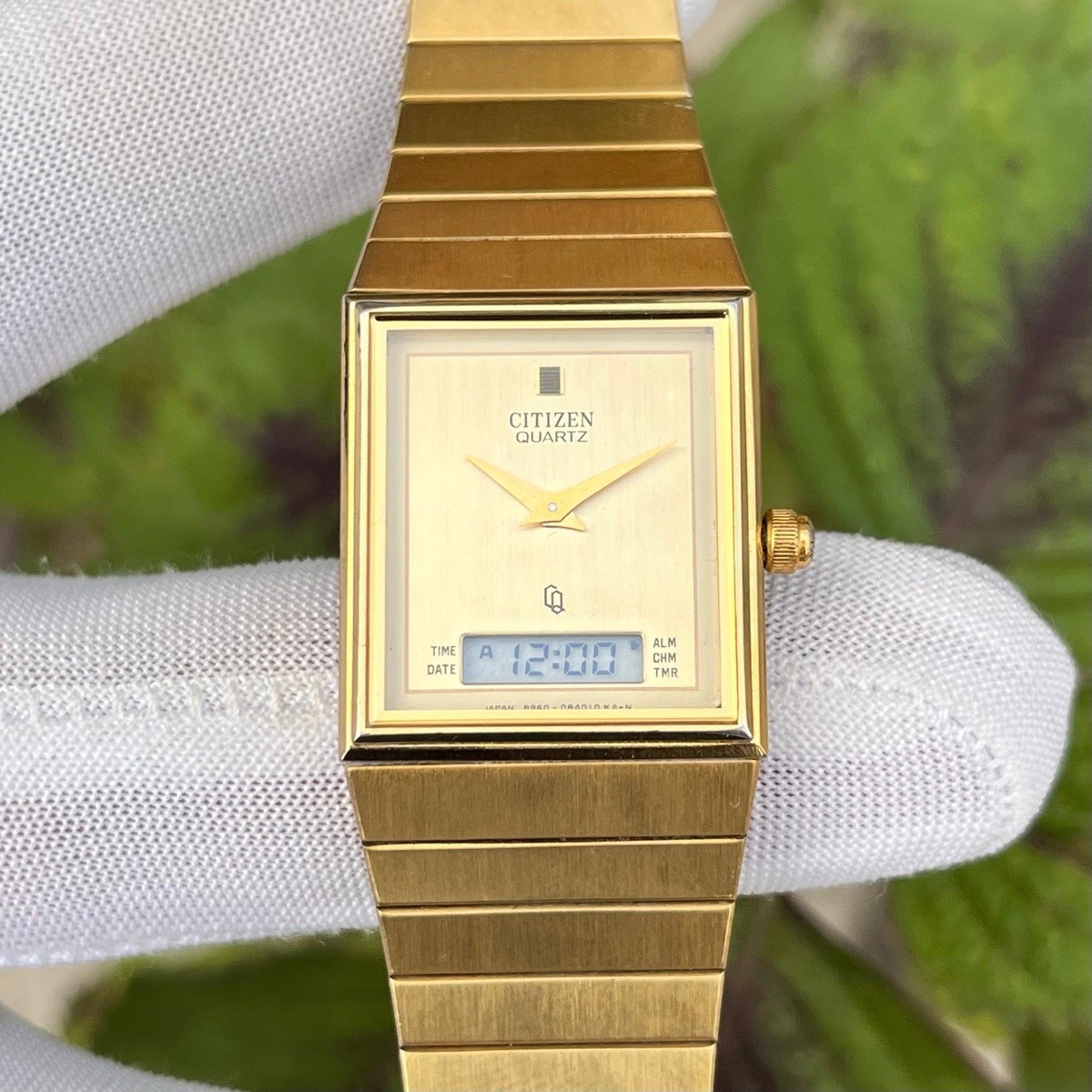 Rare Vintage Citizen Ana/Digi Gold Tone Japan Unisex Quartz Watch 