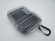 PELICAN Micro Case 1020 Watertight Hard Case Rubber Liner Clear  Black EUC