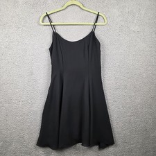 Vintage Slip Dress Womens 8 Black Strappy Scoop Neck Lined Mini Party Cocktail