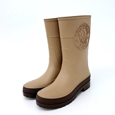 Christian Dior DI Rain Boots Beige Tone New Women's Rubber Shoes