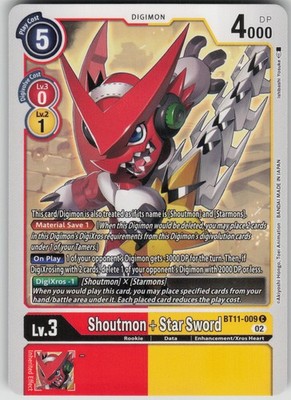 Digimon TCG Shoutmon + Star Sword Common Dimensional Phase BT11-009 C