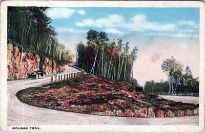 Postkarte MOHAWK TRAIL Wolkenhimmel Pflanze Baum Kunst Anpassung Malerei Hang AA02657