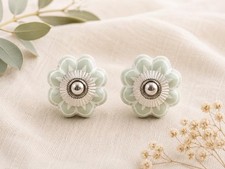 Green and white knobs sage green ceramic cabinet drawer knobs wardrobe handles