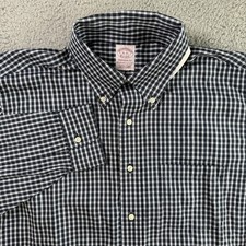 Brooks Brothers Shirt Mens 16-35 Blue Check Madison Button Down Long Sleeve NWT