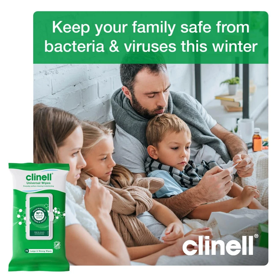 Clinell Universal Cleaning and Disinfecting Wipes for 70 count (Pack of 4)  - Image 3 of 4