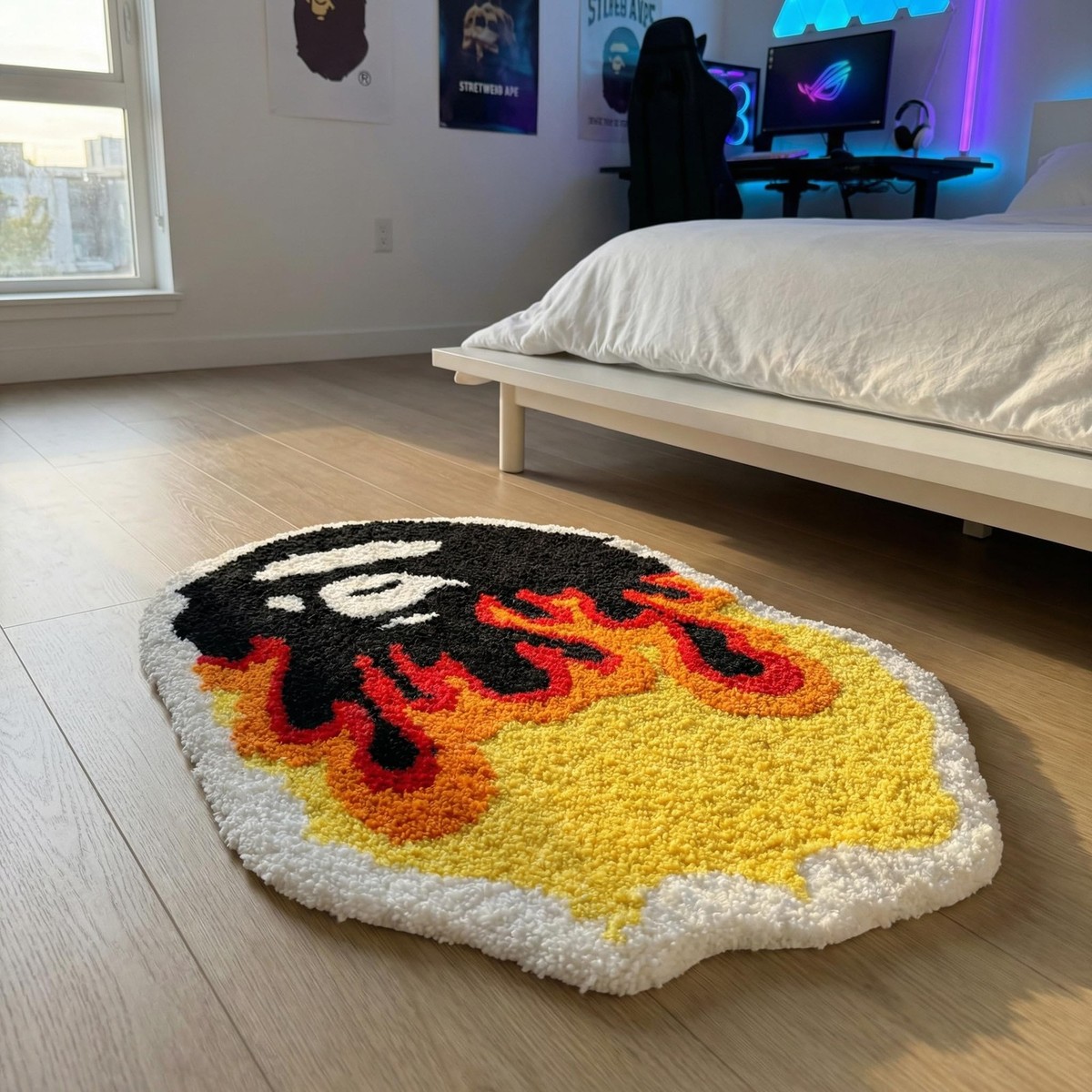 Flame Bape Rug 28x20 Inch – Cool Hypebeast Rugs for Bedroom