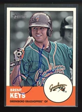 2012 Topps Heritage BRENT KEYS Signed Card MARLINS rc auto SIMI VALLEY, CA