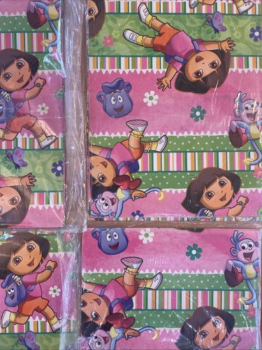 Vintage American Greetings Dora The Explorer Gift Wrap 8.33 Sq. Ft. 4 Packs - Picture 4 of 7