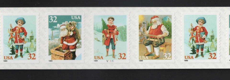 SCOTT#3014-3017, 32c SANTA, PNC8, PLT.#V1111.  VF & NH. - Image 2 of 2