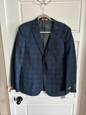 Steven land men’s blazer blue and green tartan $499