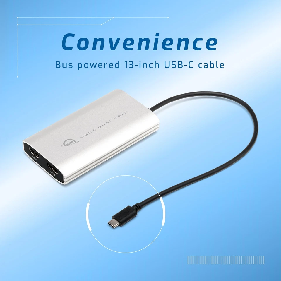 USB-C to Dual HDMI 4K Display Adapter with DISPLAYLINK for Apple M1 Mac or An... - Image 3 of 4