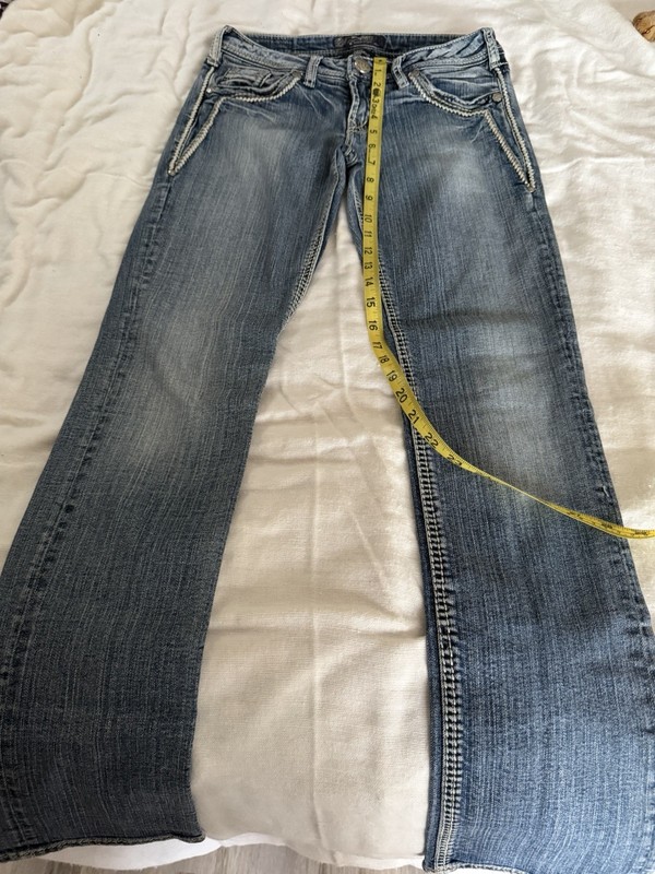 Women’s/jrs Silver Jean Co AIKO Low Straight With White Stitching W26 L32