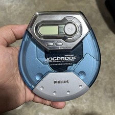 Vintage Philips AX5111/17 Portable Jogproof CD Player Silver Blue Beltclip Works
