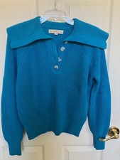 LOFT -Women's V Neck Sweater, Long Sleeve, Turquoise/Blue, Sz SM NWOT