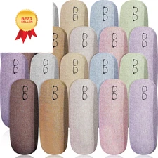 Kanayu 20/40 Pcs Hard Shell Glasses Case Bulk Linen Fabrics Multicolor 