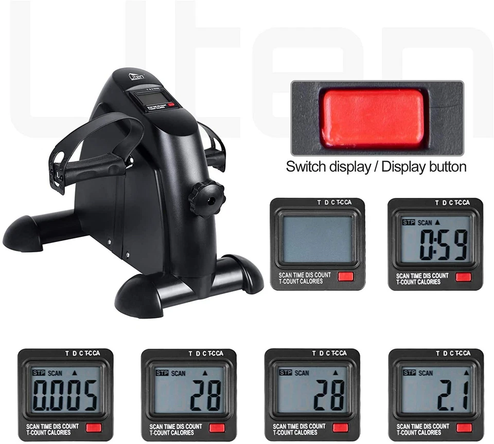 Mini Exercise Bike Under Desk Bike Pedal Exerciser For Arm&Leg with LCD Display - Image 3 of 4