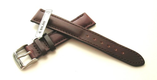 HORWEEN Shell Cordovan Pferdelederuhrband FLUCO Handmade Oxblood - braun 18 mm - Picture 2 of 6