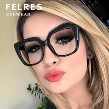 Oversize Square Anti Blue Light Reading Glasses For Women Large Frame Glasses