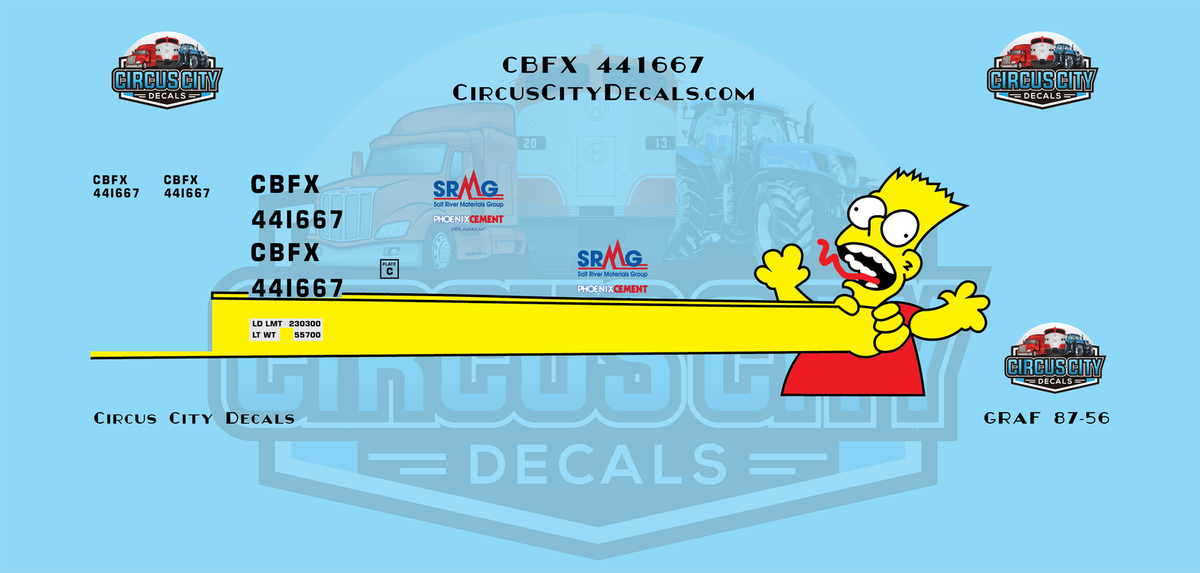 CBFX 441667 Bart Graffiti HO 1:87 Scale Decal Set | eBay