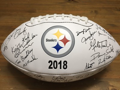 steelers team autographed football