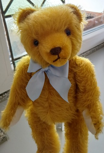 Hermann Teddy Bär 32 cm * Top Zustand * mit orig. Schleife und Knopf am Kopf - Bild 5 von 5
