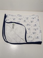 Little Me Puppies Puppy Dog Baby Blanket Blue White Approx 26"x30" EUC