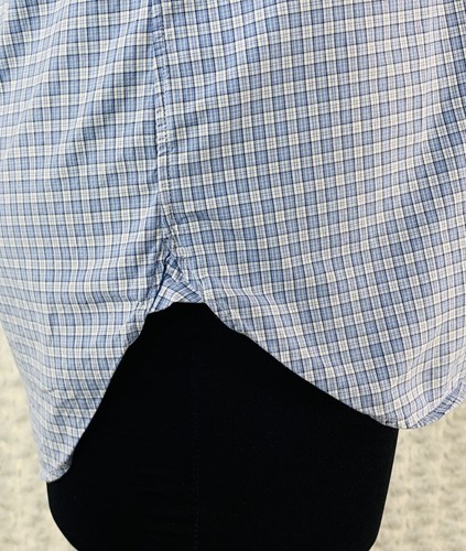 Ralph Lauren Men's Button Down Shirt Size 15 - 38 Long Sleeve Blue Plaid Front - Picture 8 of 12