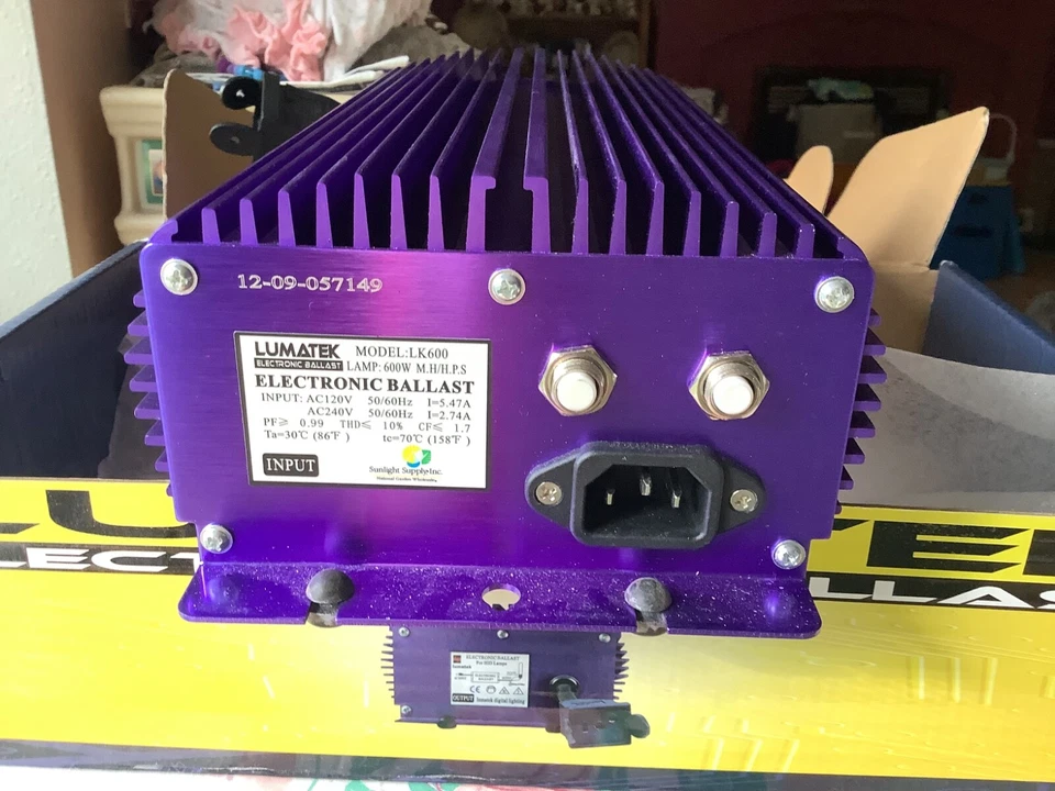 Lumatek Model LK600 - 600W 120/240V Electronic Ballast For Grow Lights UNTESTED - Image 4 of 4