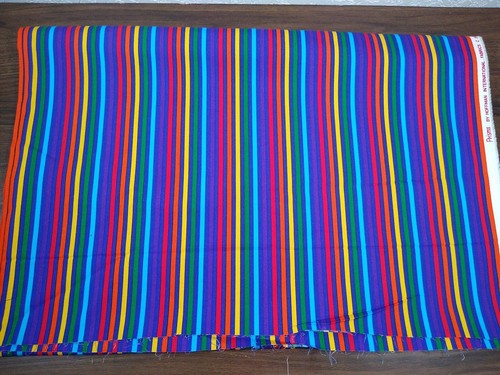RAINBOW STRIPE fabric Hoffman International material Prisms 3+ yards navy blue + - Picture 3 of 8