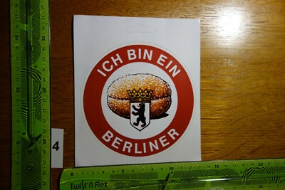 Alter Aufkleber Reise Stadt Land BERLIN Krapfen Ich bin ein Berliner