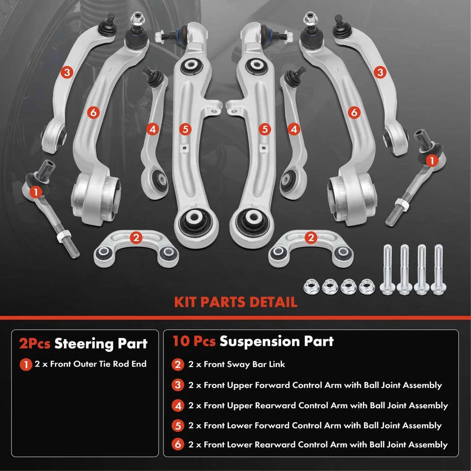 12 передних рычагов управления с шарнирным соединением стабилизатора подвески анкерный стержень для Audi A8 Quattro S8 - Изображение 3 из 4