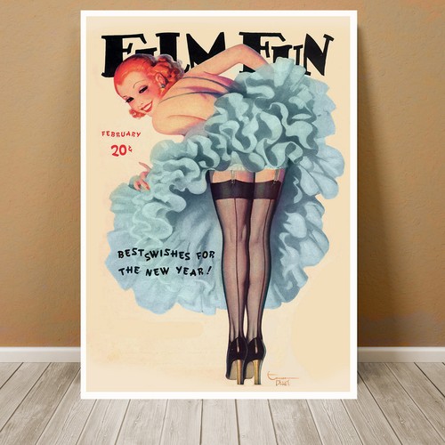 ART DECO Pin-up Cover Girl CANVAS PRINT Enoch Bolles 24x16" Film Fun Long Legs