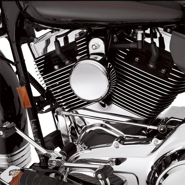 Chrome Smooth Round Horn Cover for Harley XL Models 93Up W/Side Mount