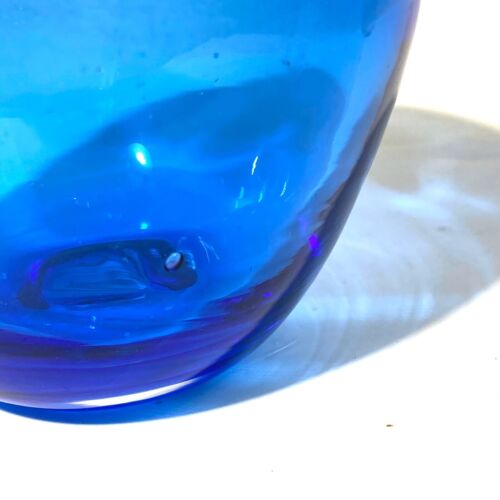 Blenko Glass Blue Apple - Picture 3 of 5