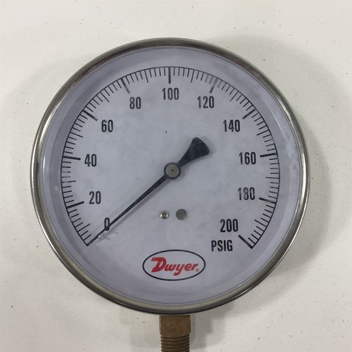 Dwyer 0-200PSIG Pressure Gauge Lower Mount 4.5" Face KC-E18 - Picture 2 of 6