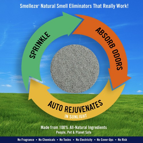 Desodorante removedor de olores natural para gallinero SMELLEZE: 50 lb. ¡Los gránulos funcionan! - Imagen 2 de 7