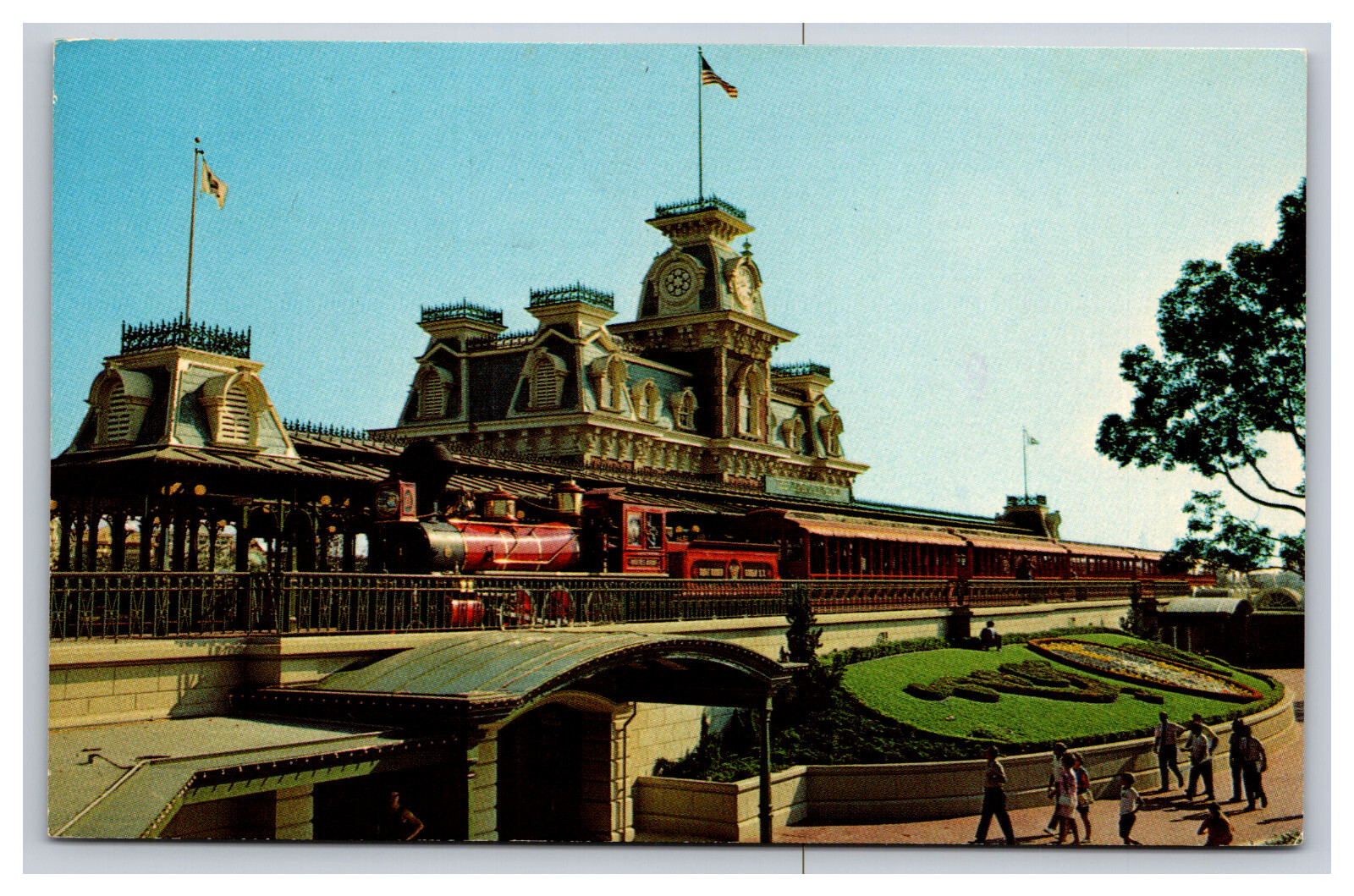 Vintage Walt Disney World Florida Steam Railroad Postcard-image