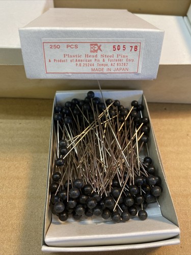 Box Of 250 Plastic Head Steel Pins - Picture 3 of 5