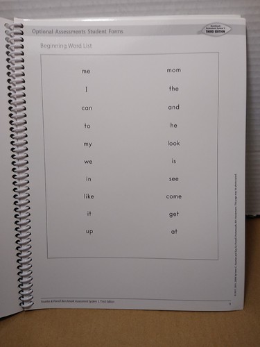 Fountas & Pinnell Benchmark Assessment System 1 Student Forms 3rd Edition - Picture 4 of 5