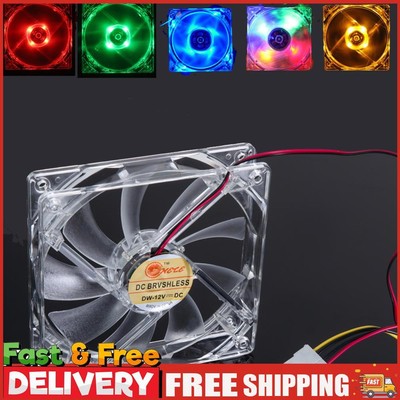 120 mm PC Computer durchsichtiges Gehäuse Quad 4 LED Licht CPU Lüfter 12 cm ~