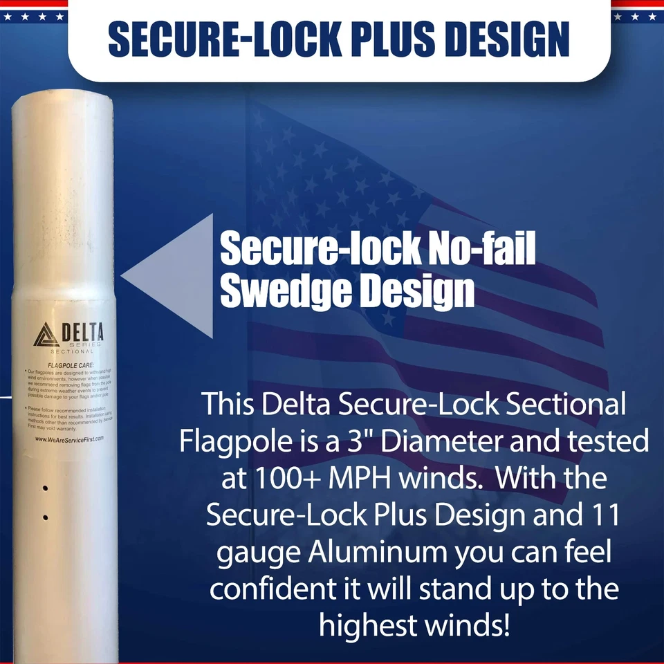 25' & 30' DELTA SECTIONAL FLAG POLE (SILVER) - Image 4 of 4
