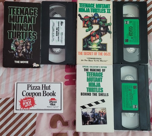 1990 TMNT Movie VHS w/ Pizza Hut Savings Book + Secret/Ooze + Behind The Shells