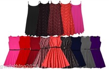 KIDS GIRLS-PARTY FLORAL KIDS-PLAIN SKATER-DRESS FLARED BELTED TOPS SIZE 4 TO 13