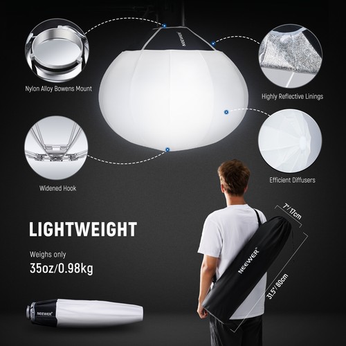 NEEWER 26''Lantern Softbox,Quick Release 360°Light Diffuser Bowens Mount Softbox - Picture 6 of 8