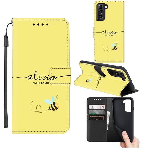 For Samsung Galaxy A55 A16 S24 S23 FE Personalised Bee Phone Case Leather Cover - Picture 8 of 51