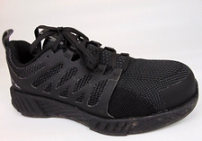 Reebok Fusion Flexweave Comp Safety Toe Work Sneakers Women's Size 10 WIDE Black