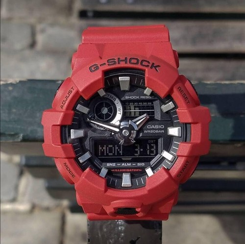 CASIO G-SHOCK MEN'S WATCH 3D FACE GA-700 RED x BLACK GA-700-4A 2-YEARS WARRANTY - Picture 9 of 10