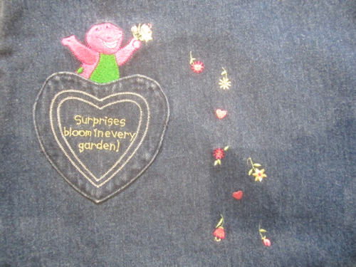 Vintage selten Barney Pullover Jeans Kleid bestickt 2T Lyons EUC - Bild 3 von 12